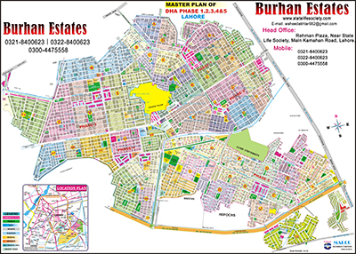 Master Plan of DHA Phase 1,2,3,4 & 5